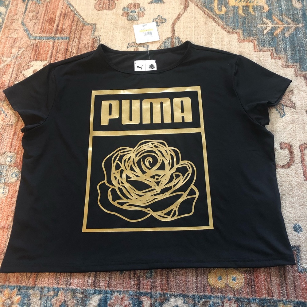 Puma x Careaux Rose Floral logo cropped active tee